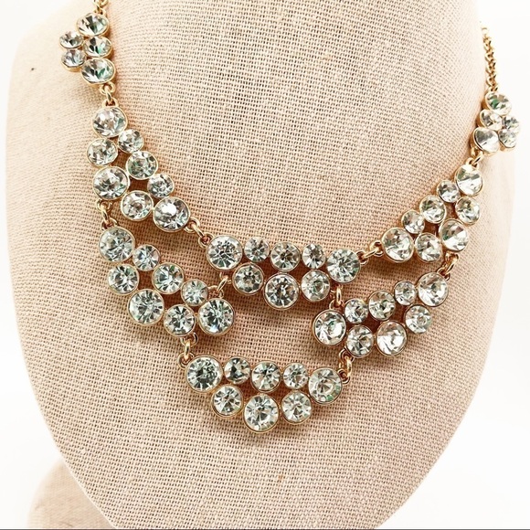 Charter Club Gold Tone Rhinestone Cluster Necklace - Picture 4 of 5